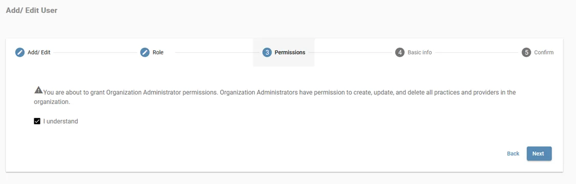 Add org user warning